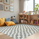 jinchan 5x7 Checkered Area Rugs for Kids Room - Machine Washable Soft Rug Modern Geometric Lattice Non-Slip Carpet for Nursery Playroom Classroom Living Room Bedroom Dining Room Home Office Grey by CozyNest Decor