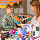 Metallic Slime Kit for Girls, Glimmer Crunchy, Galaxy Slime Making Kit for Girls Boys 6-12, Glow in The Dark DIY Slime Kit with Add-ins, Foam Balls, Charms, Glitters, Party Favors Gift Toys for Kids by TinyTreasures Baby Boutique
