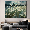 SIGNWIN 36"x46" Extra Large Framed Wall Art White Wildflower Field in Impressionist Style, Soft Floral Landscape for Home Living Room Bedroom Decor (Frame Assembly Required) by CozyNest Decor