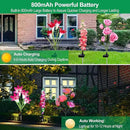 Solar Garden Lights - 6 Pack Solar Flowers with Lily Rose Delphinium, Waterproof Gardening Gifts for Mom, Grandma, Women - Multi-Color Changing Outdoor Lights for Garden, Yard, Patio, Lawn by GreenHaven Gardens