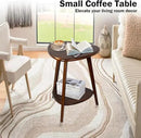 Modern End Table, Wood Side Table with Storage Shelf, End Table for Living Room, Small Side Tables for Small Spaces, Solid Wood Legs, Brown by CozyNest Decor