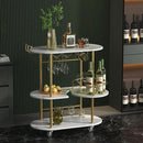 Gold Bar Carts with 4-Tier Storage Shelves, Mobile Bar Serving Cart with Wine Rack and Glass Holder, for The Home, Kitchen, Living Room, Dining Room