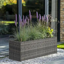 LEWIS&WAYNE Large Rectangular Block Planter Box Handmade Wicker Tall Planters for Outdoor Plants with Removable Liners Modern Planter for Indoor Outdoor Patio Deck - Gray, 30''x12''x16'' by CozyNest Decor
