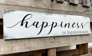 Happiness is Homemade Sign, Farmhouse Kitchen Sign,Rustic Wooden Kitchen Wall Decor for Dining Room (Happiness) 4x16 Inch by CozyNest Decor