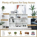 Tangkula 8-Cube Bookcase, Wood 3 Tier Open Storage Bookshelf, Modern Multipurpose Display Cabinet for Living Room, Study, Reading Nook, 48 x 12.5 x 36.5 Inch, White by CozyNest Decor