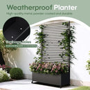 Metal Planter Box with Trellis Privacy Screen, Raised Garden Bed with Trellis & Wheels, Privacy Planters for Patio, Planter Box with Drainage Holes for Climbing Plants, Flower, 73"x 47"x 16", Black by GreenHaven Gardens