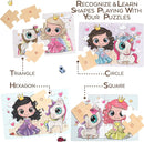 4-in-1 Princess Jigsaw Puzzles for Kids, Wood Puzzles for Kids Ages 3-5 48 Piece Wooden Puzzles for Toddlers 3-5, Wooden Puzzles for Toddlers, Essential Skills Gift for Girls Princesses by TinyTreasures Baby Boutique