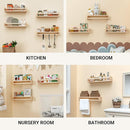 Heimlove Nursery Floating Shelves, Wood Nursery Book Shelves for Wall, 16 inch Wall Bookshelf for Kids Solid Wood Wall Mounted Shelves for Books,Toys and Decor Storage, Set of 2 by TinyTreasures Baby Boutique