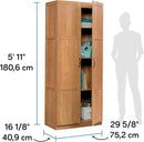 Sauder Select Storage Cabinet, Pantry Cabinet Kitchen Storage with Adjustable Shelves, Bathroom Storage Cabinet, in Highland Oak