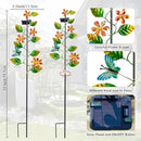 3 Pack Solar Garden Lights, Flower & Insect Metal Solar Stake Light, 23" H Outdoor Statues Figurine Lights for Garden Lawn Patio Yard Decoration by GreenHaven Gardens