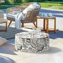 LVTXIII Inflatable Stool Ottoman Footrest with Handle, Decorative Fade-Resistant Foot Stool, Indoor or Outdoor Pouf for Home Garden and Camping Use, 21x21x9, Dailey Tan by CozyNest Decor