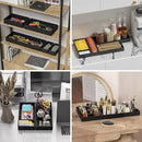 Bamboo Drawer Organizer, Cutlery Silverware Organizer for Kitchen Drawer, Stackable Utensil Organizer, 2 Pcs Flatware Organizer, Wooden Storage Box Tray (Black, 12 X 6 X 2 Inch) by CozyNest Decor