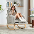 Rocking Chair Nursery, Nursing Rocking Chairs with Foot Rest for Mom Nursery, Rocker Glider Chair with High Backrest for Living Room, Bedroom, Upholstered Lounge Chair with Solid Wood Base for Relaxin by TinyTreasures Baby Boutique