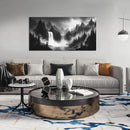 HUBOSKN Waterfall Pictures Wall Decor for Living Room - Mountain Wall Art for Office - Black and White Canvas Wall Art for Bedroom Size 24" x 48" by CozyNest Decor