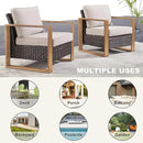 Wicker Outdoor Patio Chairs Set of 2, Rattan Patio Furniture Chairs with Sturdy Frame,All-Weather PE Wicker,Wide Armrest,Deep Seating and Thick Cushions for Deck Porch Garden(Brown/Beige) by CozyNest Decor
