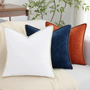 decorUhome Chenille Soft Throw Pillow Covers 12x20 Set of 2, Lumbar Velvet Farmhouse Neutral Decorative Euro Pillow Covers with Stitched Edge for Couch Sofa Bed Home Decor, Poseidon by CozyNest Decor