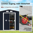Outsunny 9' x 6' Outdoor Storage Shed, Garden Tool Metal Shed with Foundation Kit, Double Lockable Door, Air Vents and Sloping Roof, for Backyard, Patio, Lawn, Dark Gray by GreenHaven Gardens