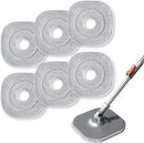 9 Inch Square Microfiber Mop Pad Refill Compatible with True & Tidy Mop System and Most 9 Inch Square Spin Mops - Thickened Washable & Reusable Mop Replacement Pad for Wet Dry Mopping(6 Pack) by CozyNest Decor