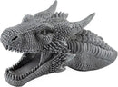 Dragon Garden Downspout Sculpture; Splash Block Anchor w/Ramp for Downspout Extension by GreenHaven Gardens