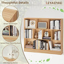 LEYAOYAO 10 Cube Bookshelf with Base,3 Tier Mid-Century Modern Grey Bookcase,Standing Wide Bookshelves Storage Organizer Shelf,Rustic Wood Display Cabinet Book Shelves for Bedroom,Living Room,Office by CozyNest Decor