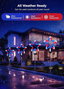 4th of July Decorations Outdoor Red White and Blue Lights, 4 Big Neon Star Pathway Lights Plug in for Independence Day Memorial Day Patriotic Decor Outside Garden Yard Lawn by GreenHaven Gardens
