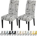 JQinHome Pattern Chair Covers for Dining Room Set of 2, High Stretch Removable Washable Parsons Chair Slipcover for Home Party Hotel Wedding Ceremony (2PCS, Lotus Gray) by CozyNest Decor