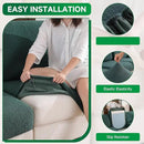 Couch Cushion Covers for Sectional Sofa, Stretch Soft Sofa Slipcovers Washable Wear-Resistant Universal Furniture Protector for Living Room(1 Piece Armrest Cover, Green) by CozyNest Decor