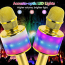Amazmic Kids Karaoke Microphone Machine Toy Bluetooth Microphone Portable Wireless Karaoke Machine Handheld with LED Lights, Gift for Children Adults Birthday Party, Home KTV(Gold) by TinyTreasures Baby Boutique