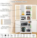 MISHAO 71" Kitchen Pantry Storage Cabinet, Tall Storage Cabinet with Rattan Doors & Adjustable Shelves, Freestanding Cupboard Wood Pantry for Kitchen, Living Room, Dining Room Hallway, White by CozyNest Decor