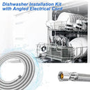 Dishwasher Installation Kit - 6 FT Stainless Steel Dishwasher Hose with 3/8" Compression Connections,Food Grade PEX Inner Tube Dishwasher Water Supply Line with Elbows,Adapters and 6 FT Power Cord by CozyNest Decor