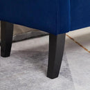 Furniliving Storage Ottoman Bench, Velvet Benches End of Bed Bench with Solid Wood Legs Upholstered Ottoman Bench with Storage Indoor Bench for Living Room with Rolled Arm, Entryway, NavyBlue by CozyNest Decor