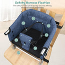 Booster Seat for Dining Table: Portable Toddler Booster Chair with Safety Buckle and Height Adjustable, Foldable Baby Feeding Chair, Kids High Chair Booster Seat for Kitchen Home Travel - Navy Blue by TinyTreasures Baby Boutique