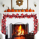 DearHouse 2 Pack Fall Garland Maple Leaf, 5.9Ft/Piece Hanging Vine Garland Artificial Autumn Foliage Garland Thanksgiving Decor for Home Wedding Fireplace Party Christmas (Dark Red) by CozyNest Decor