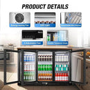 Beverage Refrigerator, 53.15W Inch 12 Cu.Ft Drink Fridge, Back Bar Beer Fridge with 3 Glass Door, 35.43" Height Beverage Cooler, Built-in & Undercounter Commercial Back Bar Cooler for Kitchen Shop Bar by CozyNest Decor