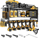 LBT Large Power Tool Organizer Wall Mount with Pegboard, Heightening Garage Power Tool Storage with 7 Cordless Drill Holder, Heavy Duty Metal Tool Shelf Battery Storage, Gifts For Men Father Husband by GreenHaven Gardens