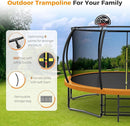 Tatub Large Trampolines Outdoor 10 12 14 15 16FT for Kids and Adults,Outdoor Recreational Pumpkin Trampolines with Curved Poles and Safety Enclosure Net, Basketball Hoop, Ladder by TinyTreasures Baby Boutique