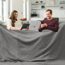 PHF 100% Cotton Waffle Blanket Oversized King 120"x120", Lightweight Breathable Extra Large 10'x10' Summer Blankets for Bed, Giant Big Luxury Aesthetic Woven Bedding for Home Decor, Dark Grey by CozyNest Decor
