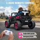 24V 2 Seater Ride on Car Truck, 4x200W, EVA Tires, 4WD/2WD, Rainbow Lights, Remote Control, Shock Absorbers, Bluetooth, Ride On UTV Toy for Kids Ages 3-8, Pink by TinyTreasures Baby Boutique