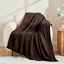 CozeCube Check Knit Throw Blanket, Dark Brown Checkered Throw for Couch, Decorative Christmas Soft Cozy Warm Knitted Blanket for Bed Sofa Living Room, 60"X80" by CozyNest Decor