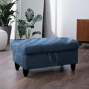 Ottoman Rectangular Storage Ottoman Bench, Flannel Footrest Stool Footstool with Lid for Living Room, Bedroom, Entryway, Blue, 28.5"x19"x17.5" by CozyNest Decor