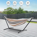 Double Hammock with Stand Included 450lb Capacity Space Saving Steel Stand,Premium Carry Bag Included,Suit for Outside,Indoor,Yard,Camping(Coffee). by GreenHaven Gardens