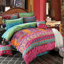 ABREEZE 3Pcs Bohemia Retro Bedding Ethnic Vintage Floral Duvet Cover Boho Bedding 100% Brushed Cotton Bedding Sets Damask Paisley Coloful Mandala Down Comforter Cover,King by CozyNest Decor
