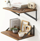 Deep Floating Shelves for Wall, 12 Inch Deep Floating Shelves Set of 2, 16"W x 12"D Wall Shelf, Wide Display Ledges Shelves for Bedroom, Bathroom, 12 Deep Bookshelf Wall Mounted - Walnut Color by CozyNest Decor