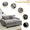 URRED Modular Sectional Sofa Comfy Cloud Couch, Modern Chenille Sofa Sleeper Deep Seat Couches with Ottoman/Pillows for Living Room (Gray, 82.6''- 2 Ottomans) by CozyNest Decor