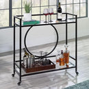 Sauder International Lux Bar Cart, Black Finish by CozyNest Decor