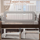 Bed Rail for Toddlers, Baby Bed Rail Guard for Kids, Toddler Bed Rails with Reinforced Anchor Fit, Height Adjustable & Foldable Bed Rail Guard for Twin, Full, Queen & King Beds (Grey, 59IN) by TinyTreasures Baby Boutique