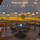 3-in-1 String Light Pole for Outside (2 Pack), Each Pack Includes 2 Hooks, 1 Solar LED Light Board & 1 Party Flag, Heavy Duty Stand for Deck, Patio, Backyard, Wedding by GreenHaven Gardens