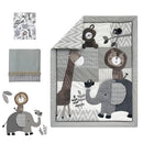 Lambs & Ivy Urban Jungle 4-Piece Crib Bedding Set - Gray, Brown, White, Jungle by TinyTreasures Baby Boutique