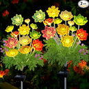 Kohlrabi Solar Garden Lights Outdoor, 2 Pack Upgraded Succulent Solar Lights, Mothers Day Gifts for Woman Mom Grandmom, Succulent Plant Yard Decor Waterproof for Lawn Patio Pathway by GreenHaven Gardens