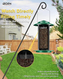 iBorn Bird Feeders for Outdoors, All Metal Mesh Tube, Holding Bird Seed for Outside Feeders,18cm Large Roof, Green, 2.8lb(Seed is not Included) by CozyNest Decor